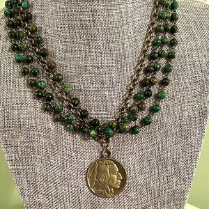 JEWELRY JUNKIE BRAND INDIAN HEAD COIN NECKLACE